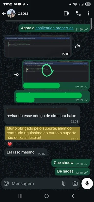 O aluno Cabral finalmente aprendeu a programar com confiança