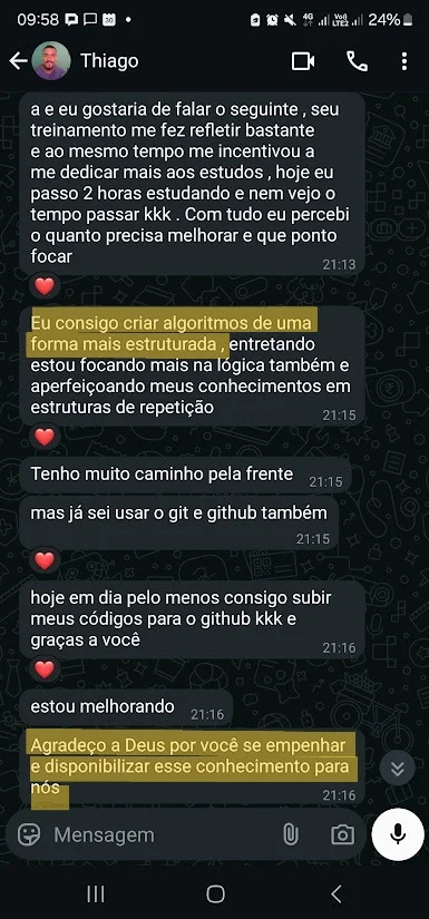 Thiago, aluno que conseguiu evoluir na programação após a Javanauta Academy