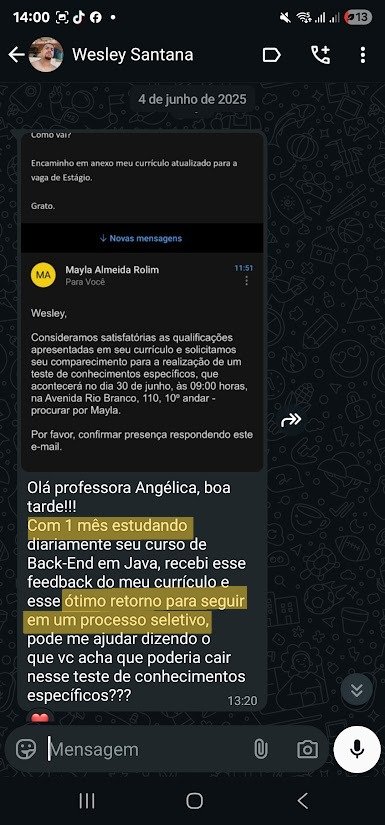 Depoimento de transição de carreira do desenvolvedor Wesley Santana